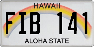 HI license plate FIB141