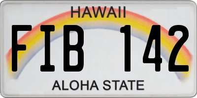 HI license plate FIB142
