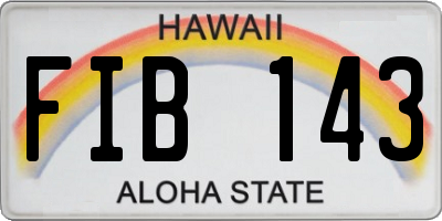 HI license plate FIB143