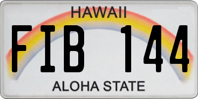 HI license plate FIB144