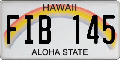 HI license plate FIB145