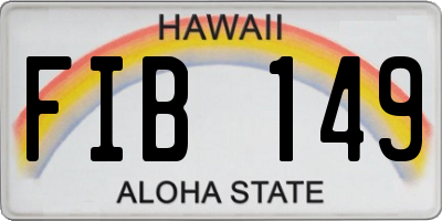 HI license plate FIB149