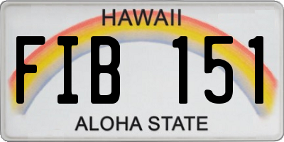 HI license plate FIB151