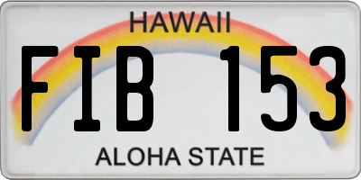 HI license plate FIB153
