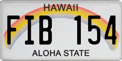 HI license plate FIB154