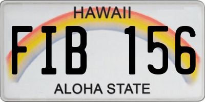 HI license plate FIB156