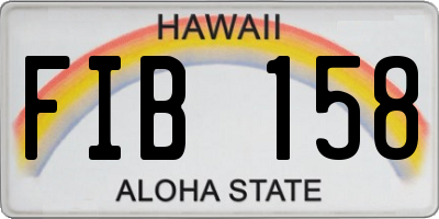 HI license plate FIB158
