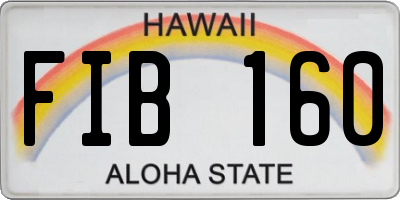 HI license plate FIB160