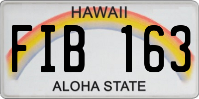 HI license plate FIB163