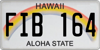 HI license plate FIB164