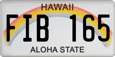 HI license plate FIB165