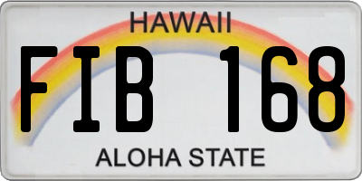 HI license plate FIB168