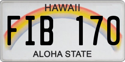 HI license plate FIB170