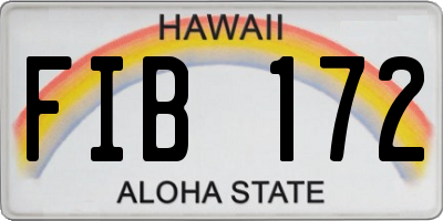 HI license plate FIB172