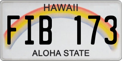 HI license plate FIB173