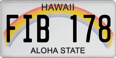 HI license plate FIB178