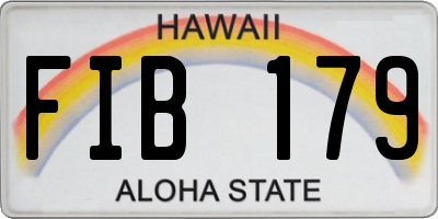 HI license plate FIB179