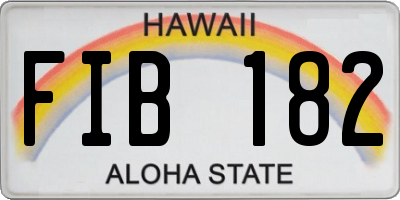HI license plate FIB182