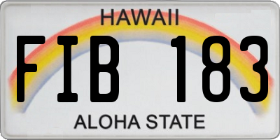 HI license plate FIB183