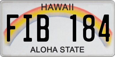 HI license plate FIB184