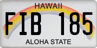 HI license plate FIB185