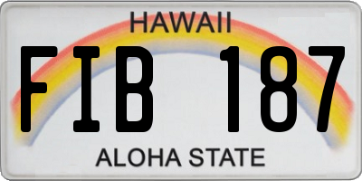 HI license plate FIB187