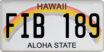 HI license plate FIB189