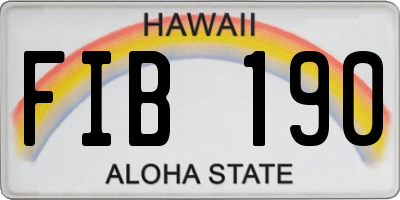 HI license plate FIB190