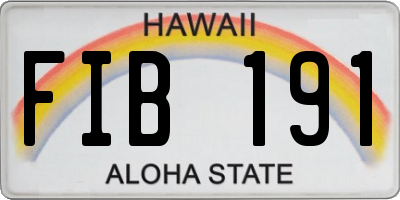 HI license plate FIB191