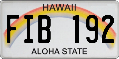 HI license plate FIB192