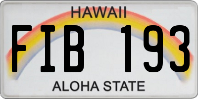 HI license plate FIB193