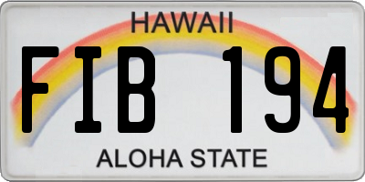 HI license plate FIB194