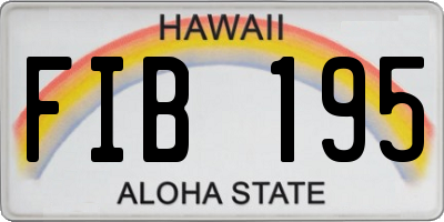HI license plate FIB195