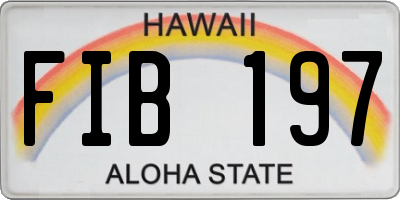 HI license plate FIB197