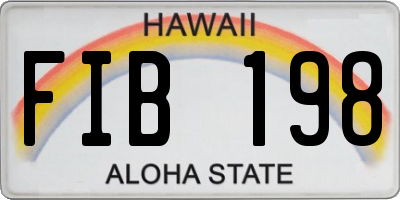 HI license plate FIB198