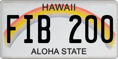 HI license plate FIB200