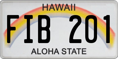 HI license plate FIB201