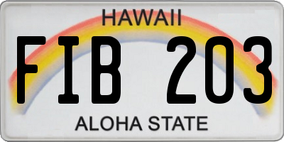HI license plate FIB203