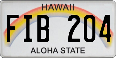 HI license plate FIB204