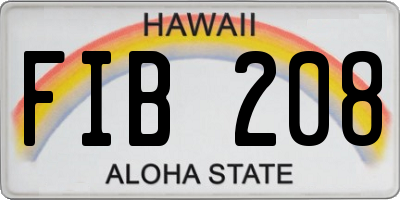 HI license plate FIB208