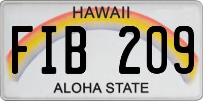 HI license plate FIB209