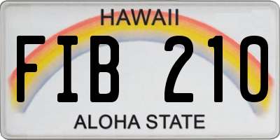 HI license plate FIB210