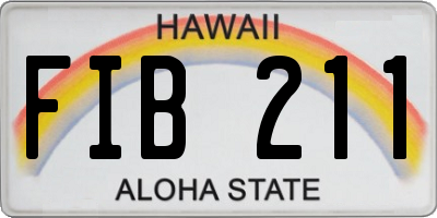 HI license plate FIB211