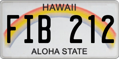 HI license plate FIB212