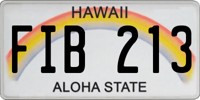 HI license plate FIB213