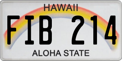 HI license plate FIB214