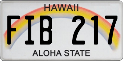 HI license plate FIB217