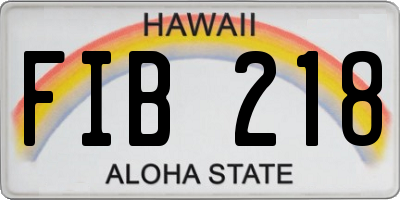 HI license plate FIB218
