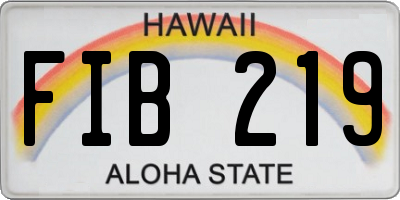 HI license plate FIB219