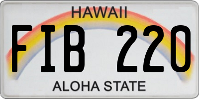 HI license plate FIB220